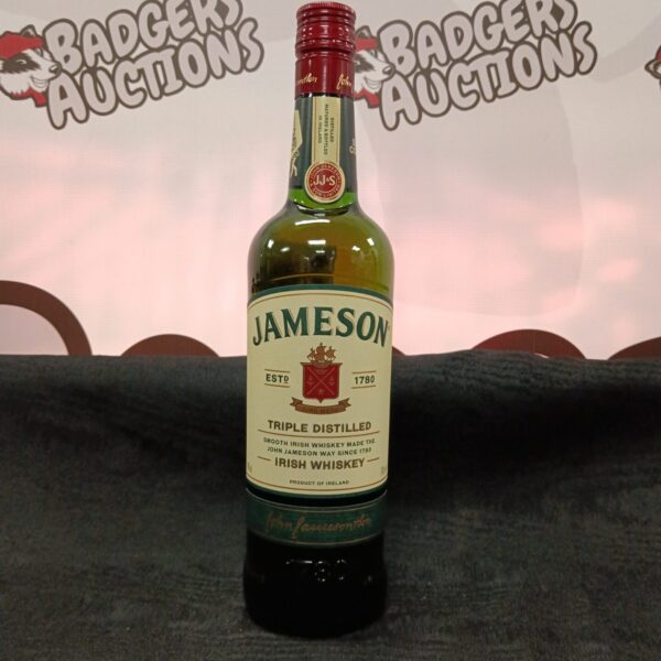 Sealed bottle of Jameson Triple Distilled Irish Whiskey for collectors.