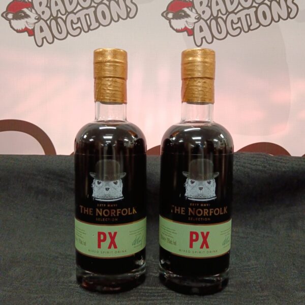 Two sealed bottles of Norfolk PX mixed spirit drink for collectors.