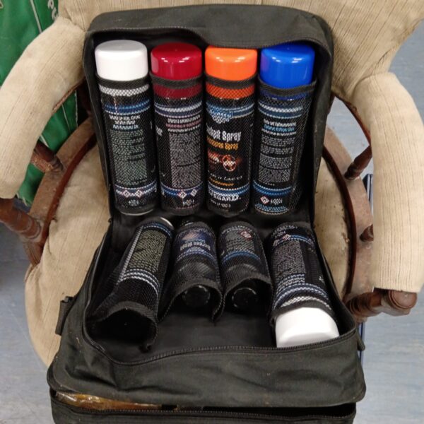 Vintage Eden motoring car cleaning kit in black case.