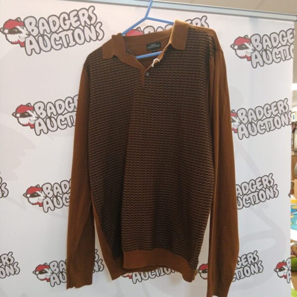 Brown Next mens jumper, size medium, ribbed crew neck.