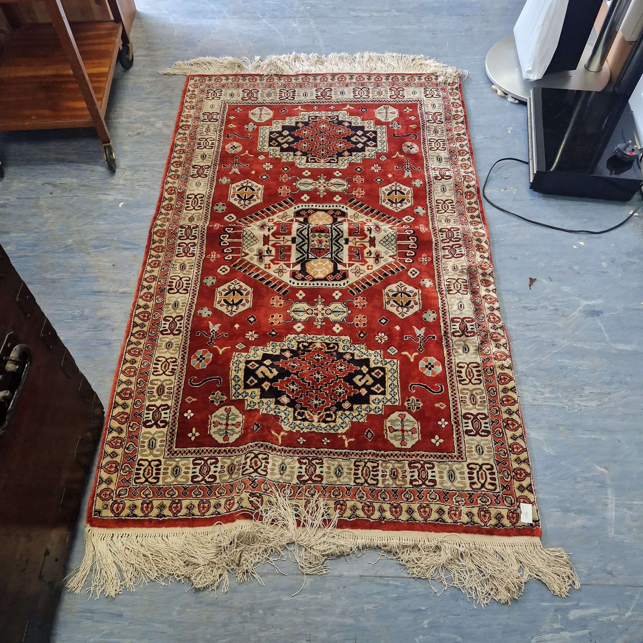 546 Red indian style rug 3x5ft