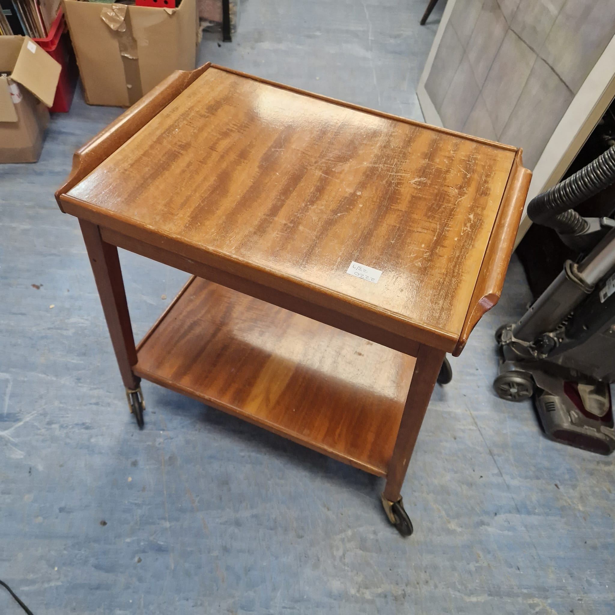569 wheeled wooden catering trolley