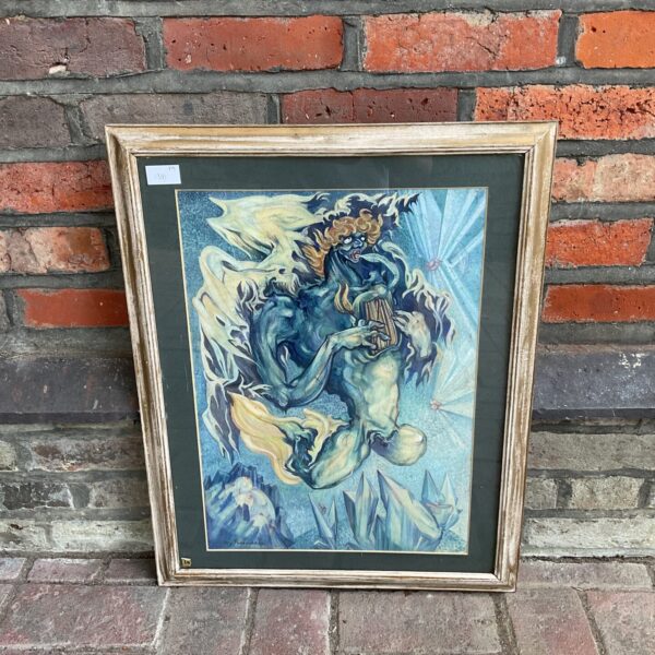 Fay Pomerence Israfel watercolour painting, 20th century mystical art.