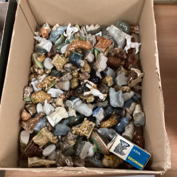 Large lot of vintage Wade whimsies miniature porcelain animal figurines.