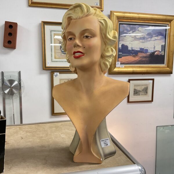 Vintage 20 inch chalk bust of Marilyn Monroe.