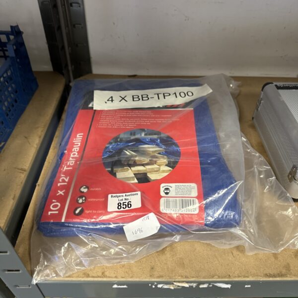 New Blackspur 10x12ft tarpaulin for garden and outdoor protection.
