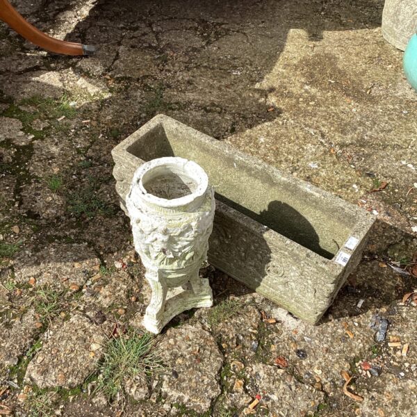 Vintage floral garden planter with stone effect finish.