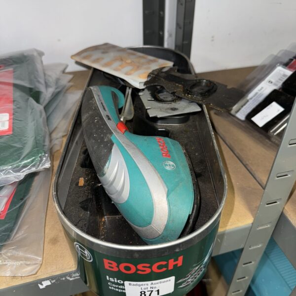 Bosch Isio cordless garden trimmer for maintaining lawn edges.