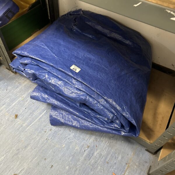 Large blue tarpaulin cover for garden and DIY projects.