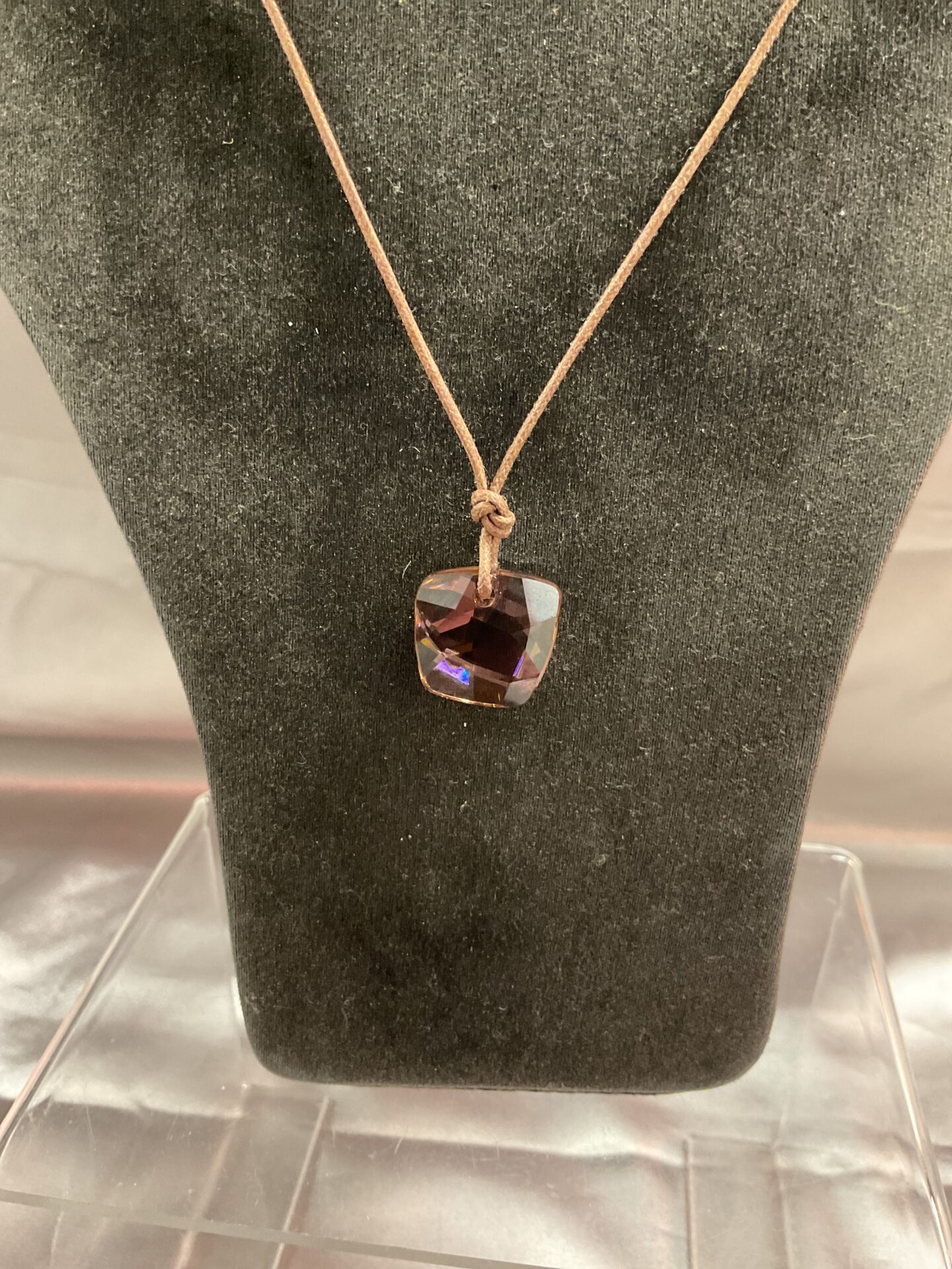730 Swarovski Amber colour Cord necklace