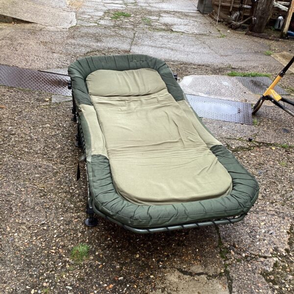Used Aviocarp Restbite fishing bed for comfortable angling sessions.