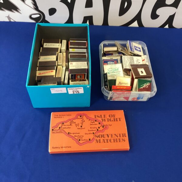 Large collection of vintage matchboxes and matchbooks for collectors.