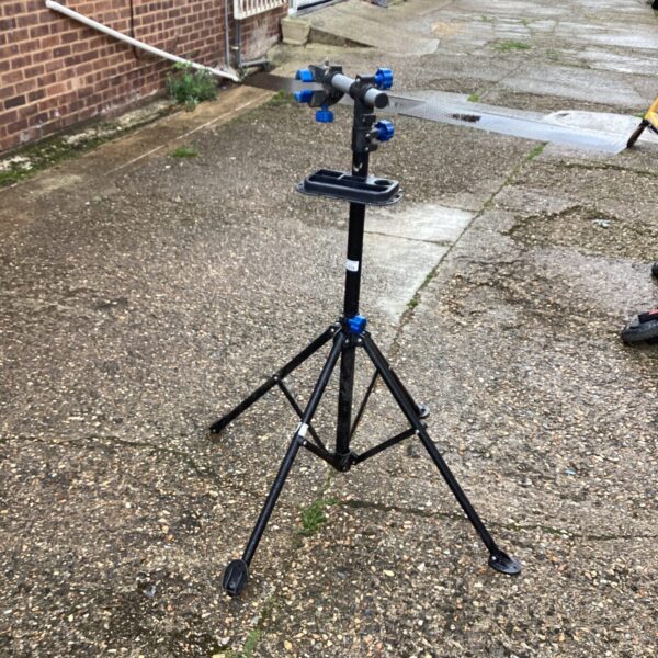 Portable bicycle repair stand for easy bike maintenance.