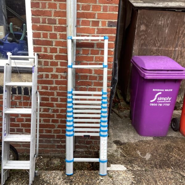 Used Mac Allister telescopic ladder for DIY projects.