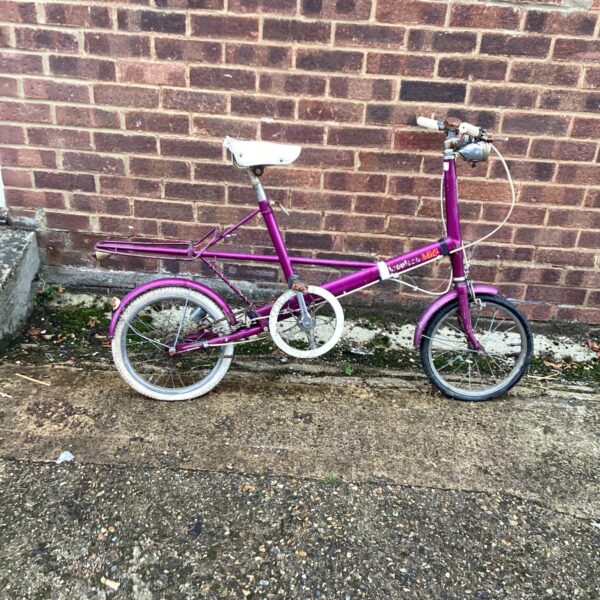 Vintage Moulten Midi bicycle, a classic 1970s folding bike.