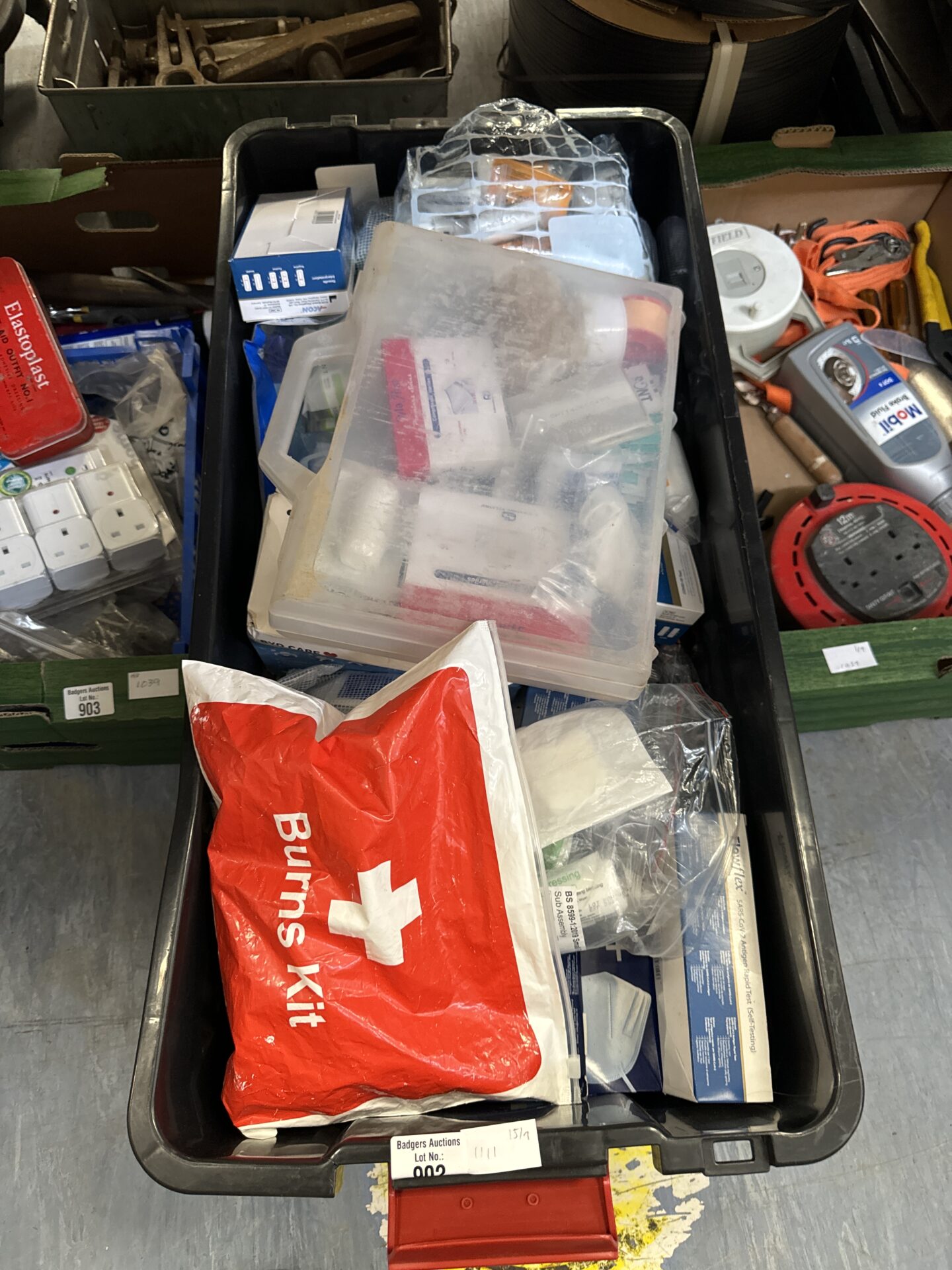 902 Large box of first aid items