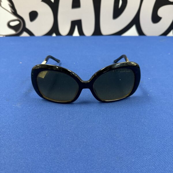 Black Roberto Cavalli sunglasses with a cat-eye frame.