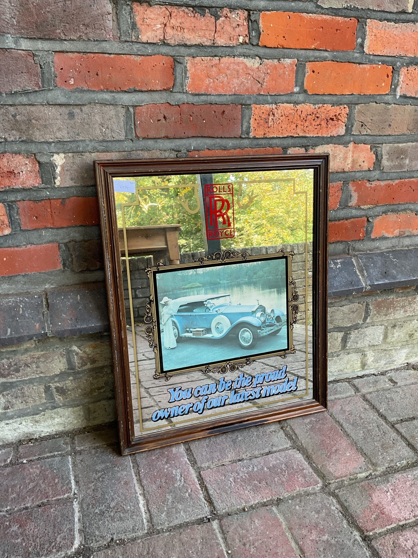 002 Vintage rolls Royce pub mirror