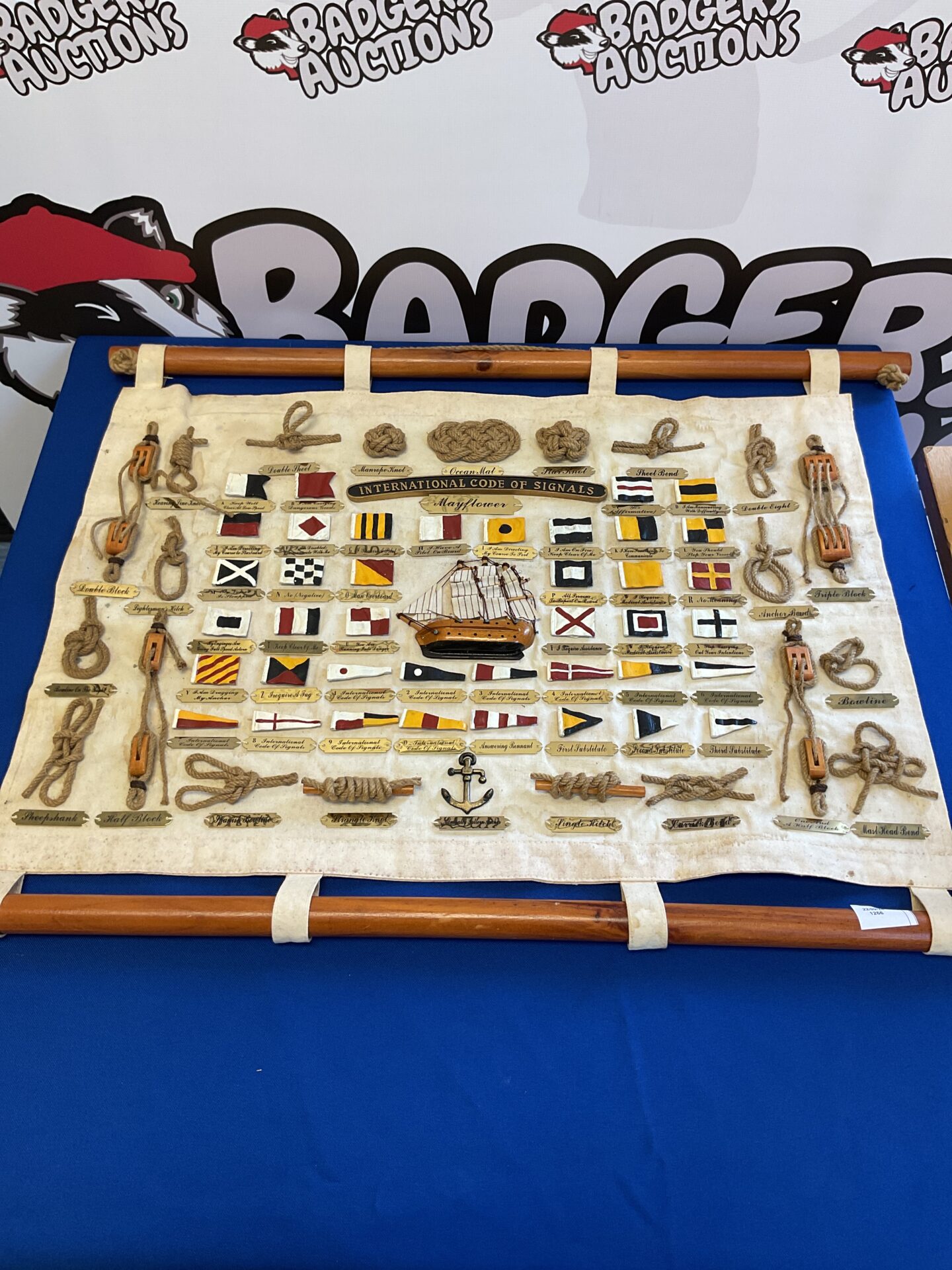 018 Mayflower International code of signals knot wall hanging