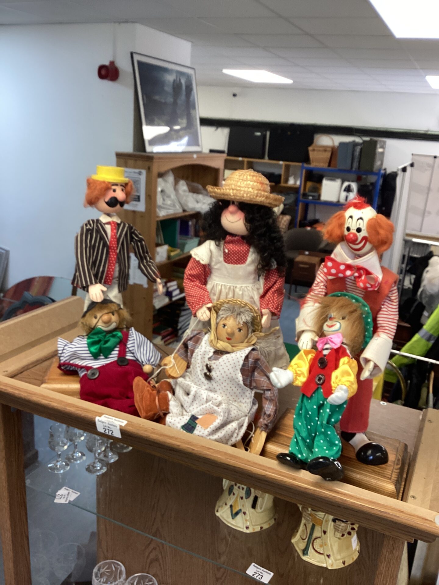 272 Collection of wooden dolls and puppets
