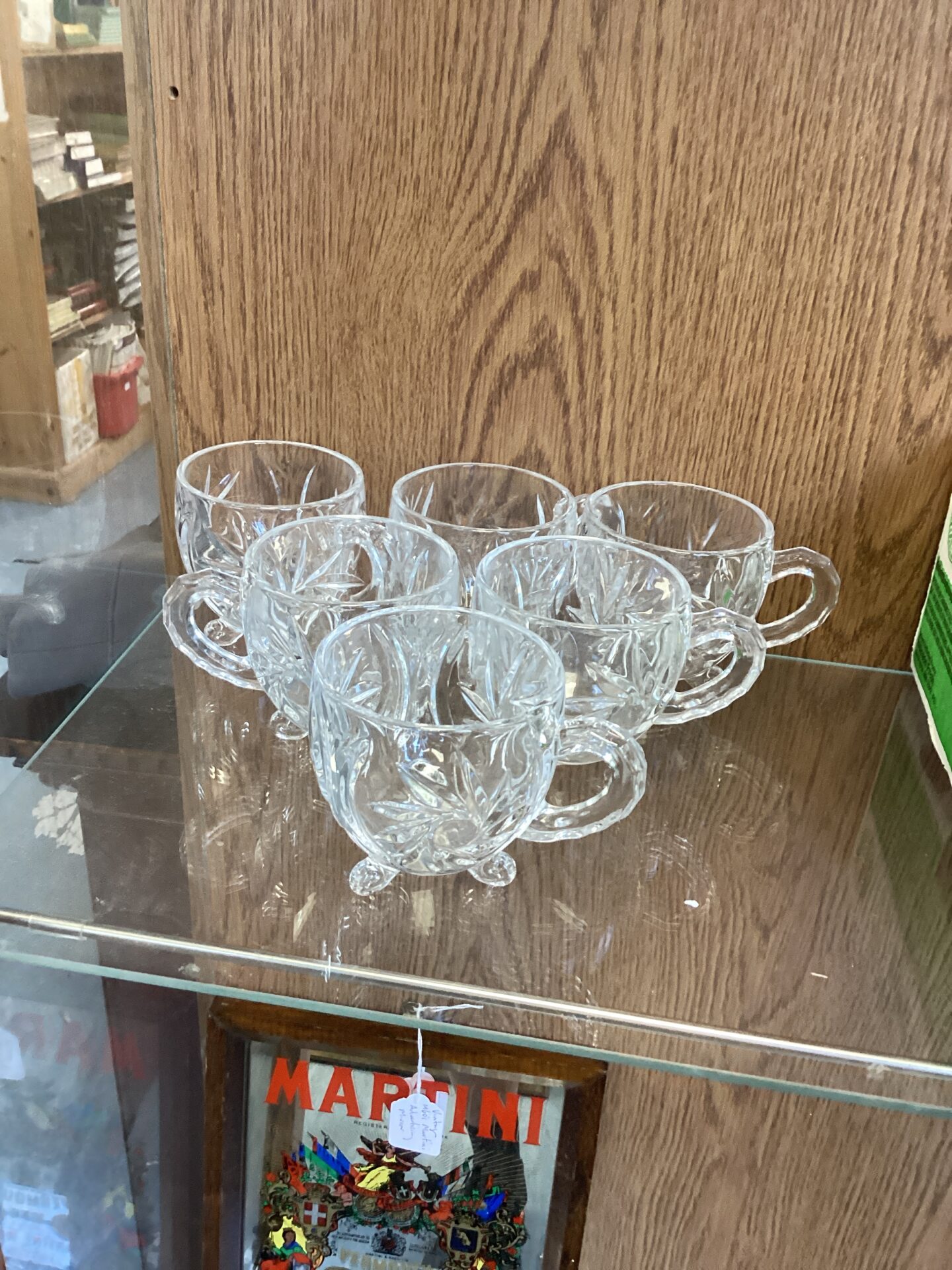 224 Six Cut Glass Tea Cups
