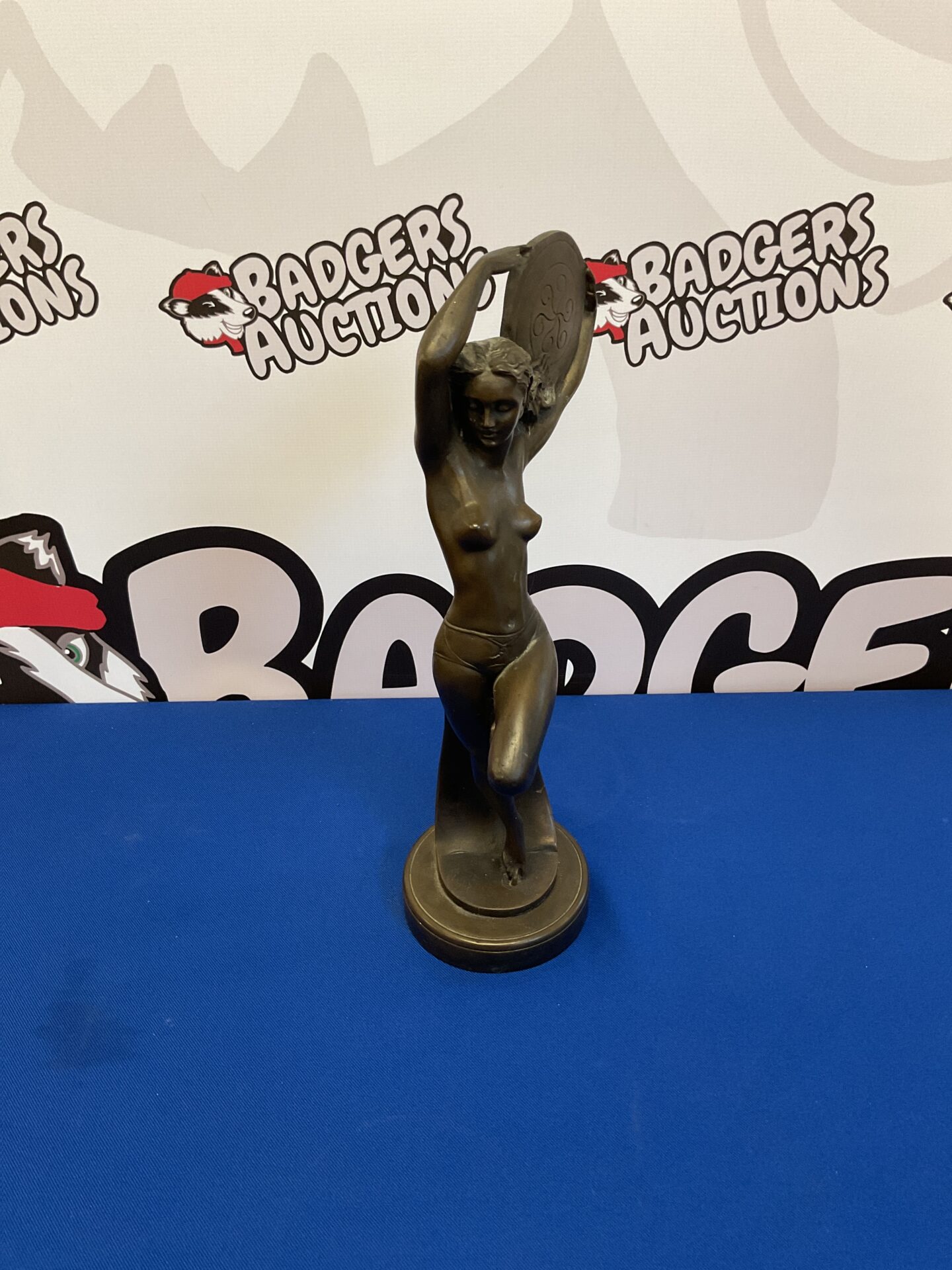 038 Resin sculpture of nude art nouveau lady (AF)