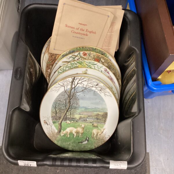 Royal Worcester plates depicting scenes of the English countryside.
