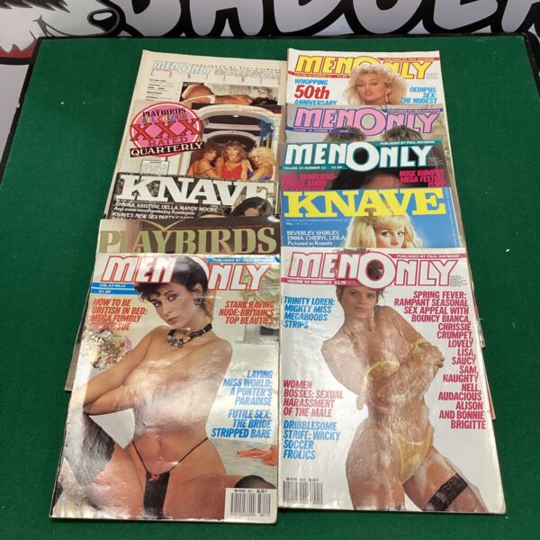 Vintage collection of adult magazines including Men Only and Knave.