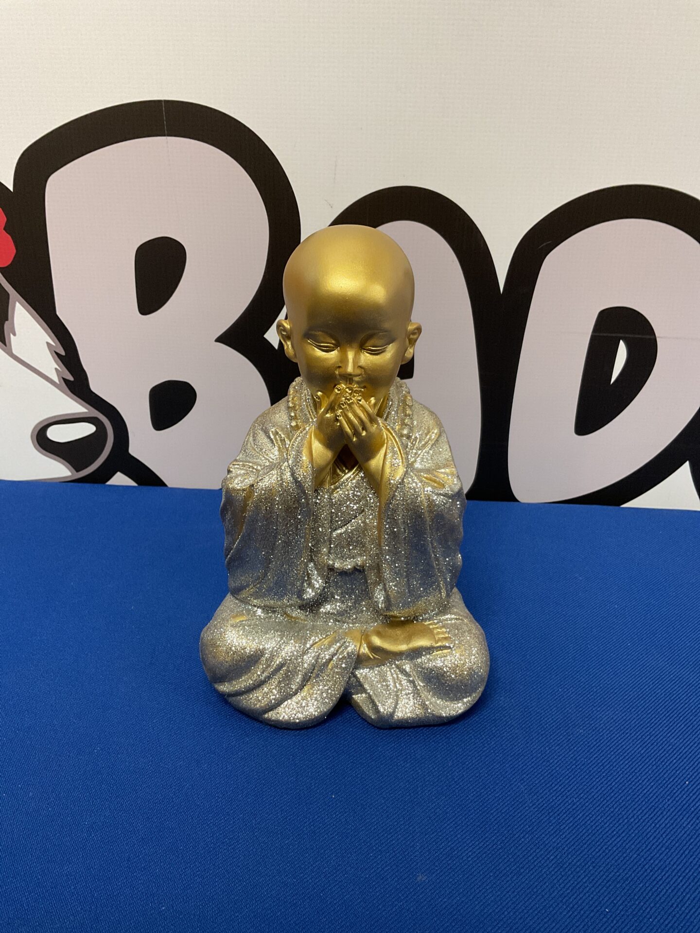 205 Gold tone glitter buddha ornament