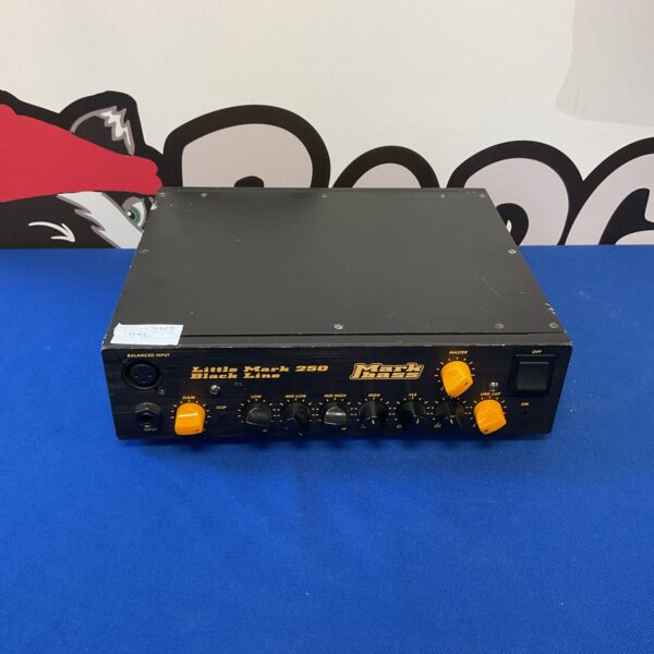 Markbass Little Mark 250 amplifier head, black, front view.
