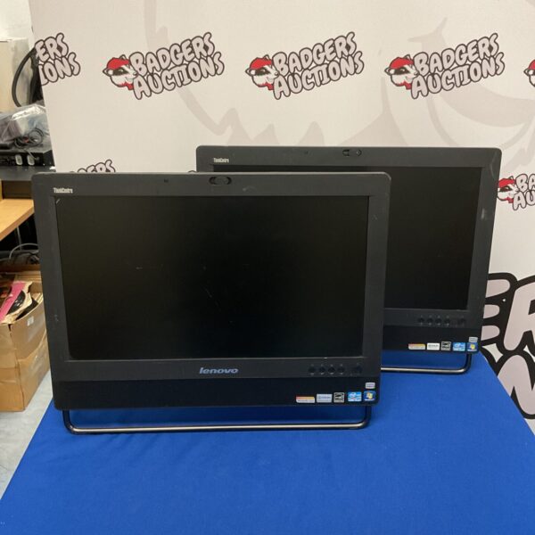 Lenovo ThinkCentre all-in-one computer, sleek desktop solution.