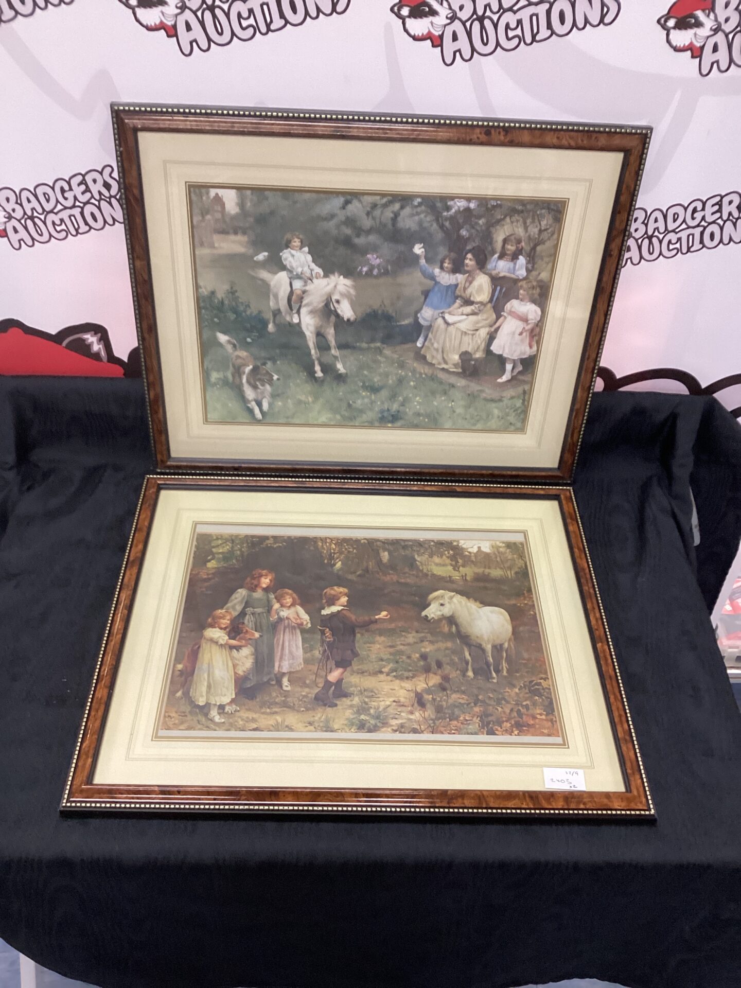 696 Two two arthur elsley prints of children with ponies