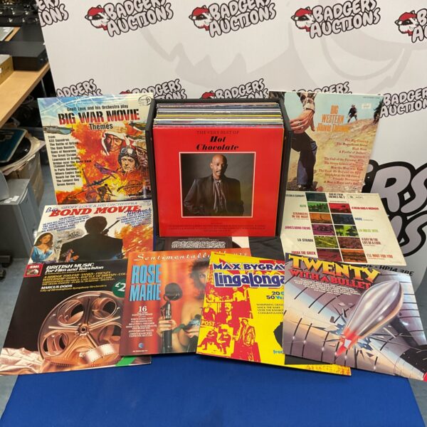 Lot of twelve film soundtrack vinyl records for collectors.