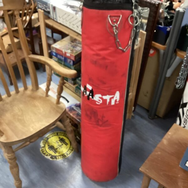 Hanging Aasta punch bag for boxing and fitness training.