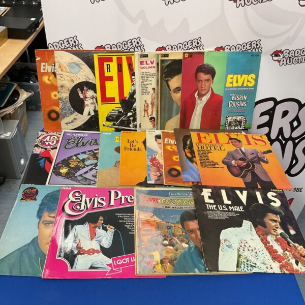 Vintage Elvis Presley vinyl records lot for collectors.