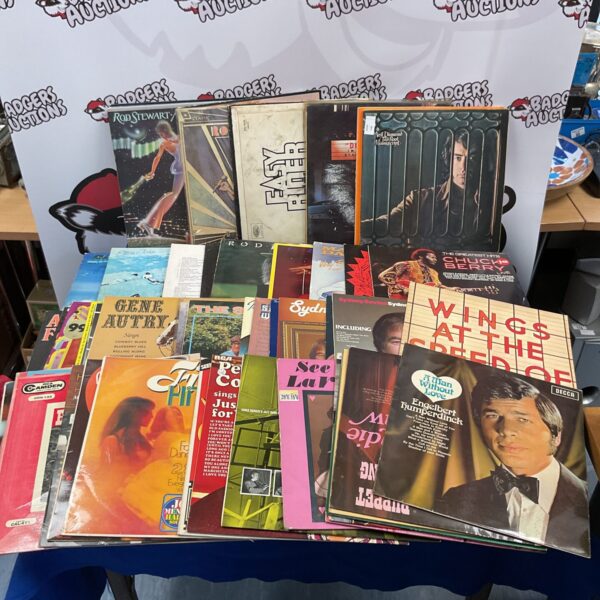 Vintage vinyl record collection lot featuring Rod Stewart and Neil Diamond.