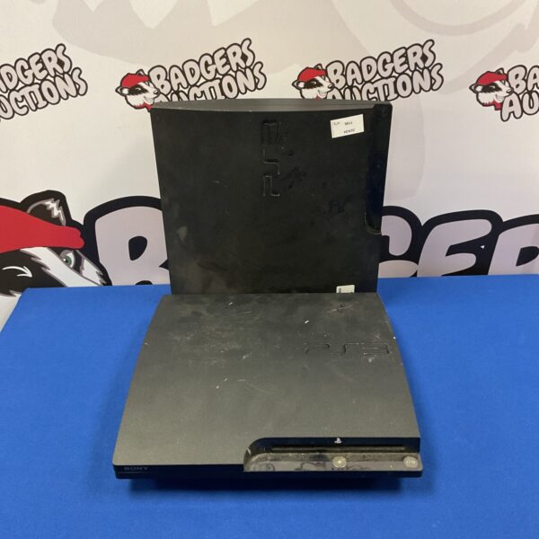 Sony PlayStation 3 Slim console for gaming and Blu-ray playback.