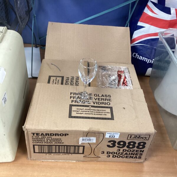Vintage Libbey sherry glasses, a lot of 24 for cocktails.