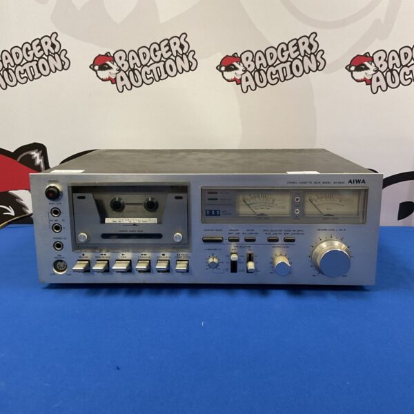 Vintage Aiwa AD-6550 stereo cassette deck with level meters.