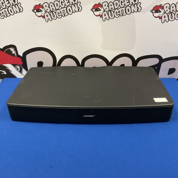 Front view of a black Bose Solo sound system speaker.