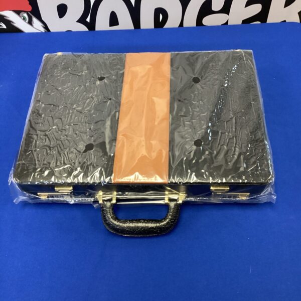 New black briefcase for document carrying and professional use.