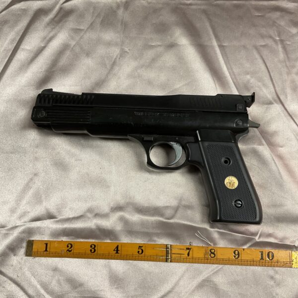 Vintage Webley Nemesis .22 air pistol side view.