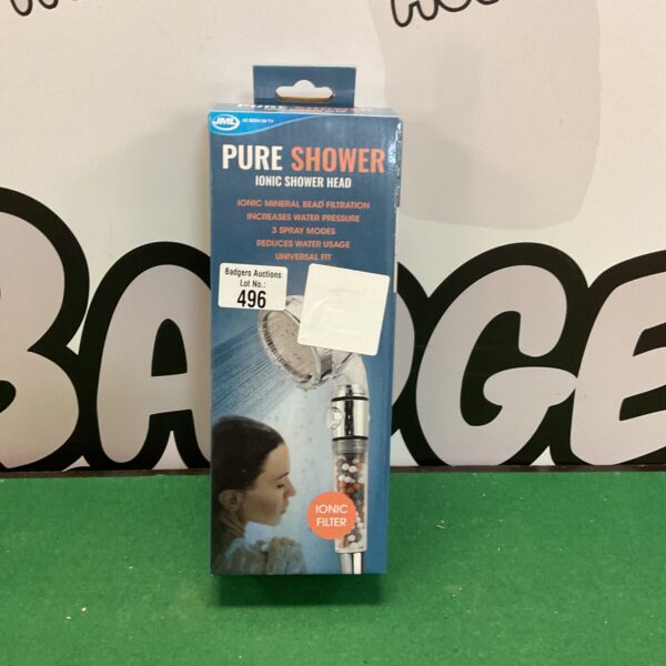 JML iconic shower head in original packaging, bathroom fixture.
