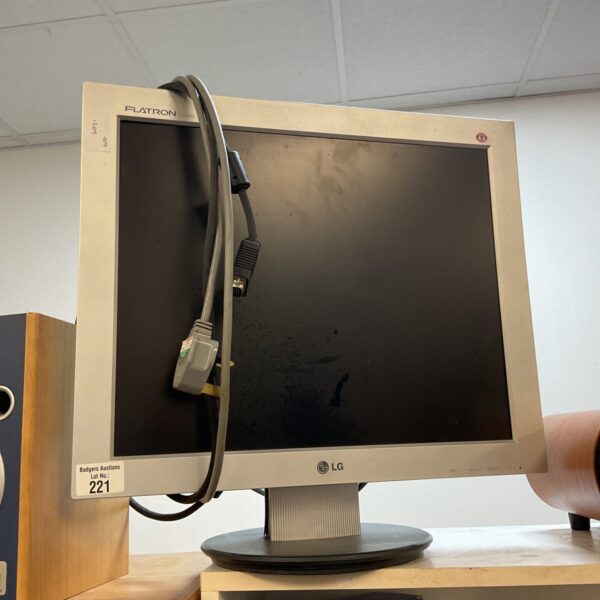 Black LG Flatron L1930s computer monitor with cable attached.