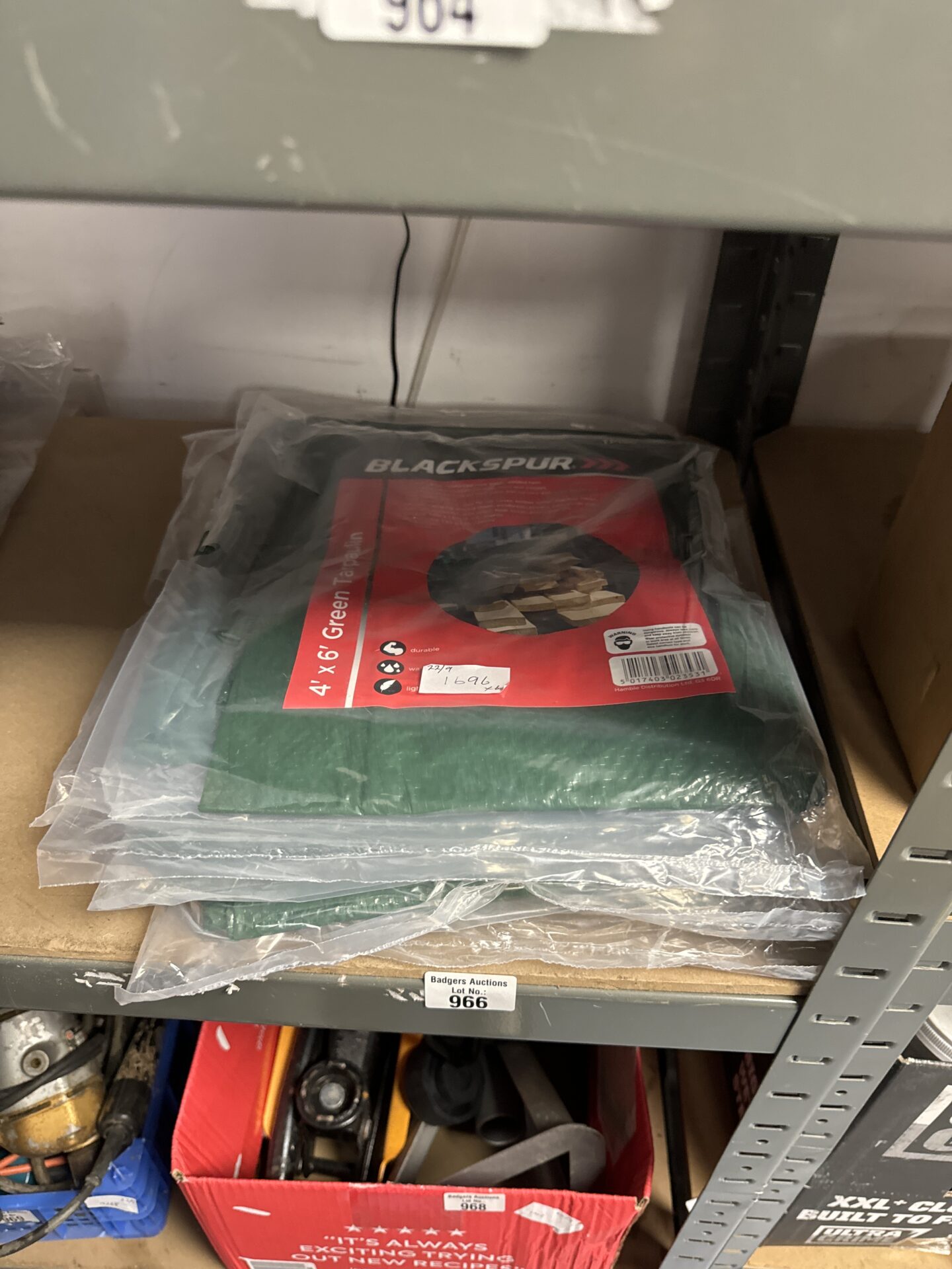 966 Seven new blackspur 4ftx6ft tarpaulins