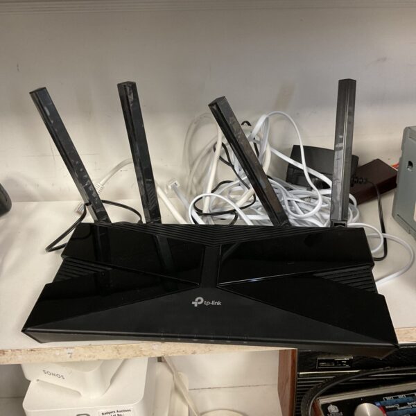 TP-Link Archer AX53 AX3000 Gigabit WiFi router with antennas.