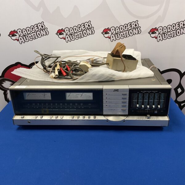 Vintage JVC JR-S401 DC graphic equalizer with sliders.