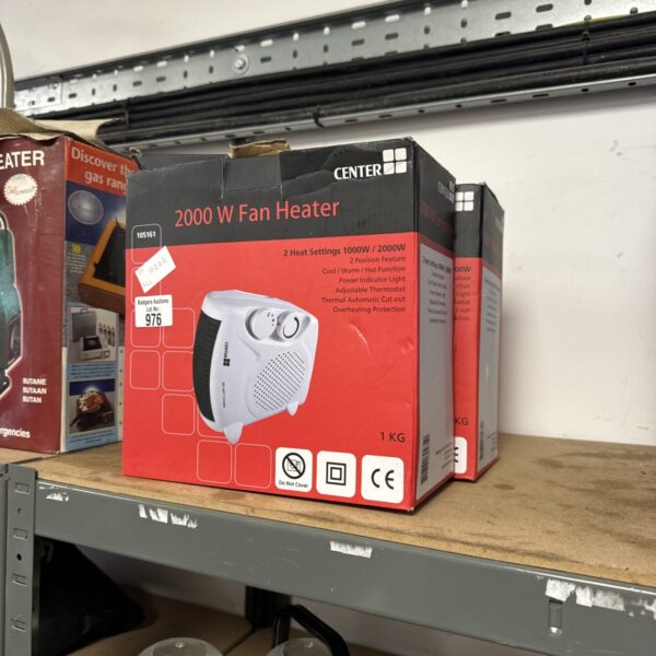 Pair of Center 2kW fan heaters for portable heating.