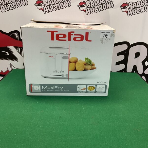 Front view of a used Tefal air fryer appliance.