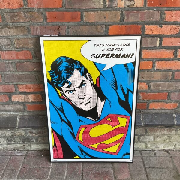 Large DC Comics Superman print for wall decor.